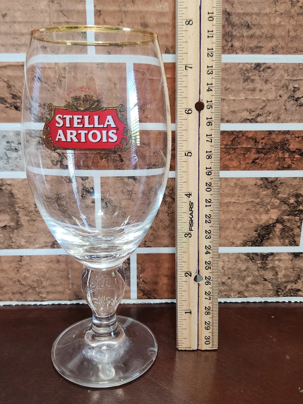 Stella Artois Gold-Rimmed Clear Beer Glass